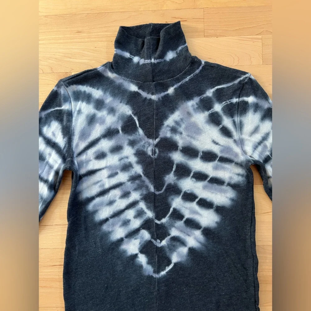 ✌️Psychedelic Groovy Long Sleeve Charcoal/White Tie Dye Free People/We The Free - Picture 7 of 15